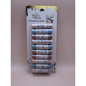 Disney Winnie the Pooh 10 Scented Lip Balms Set Honey Cherry Mint New